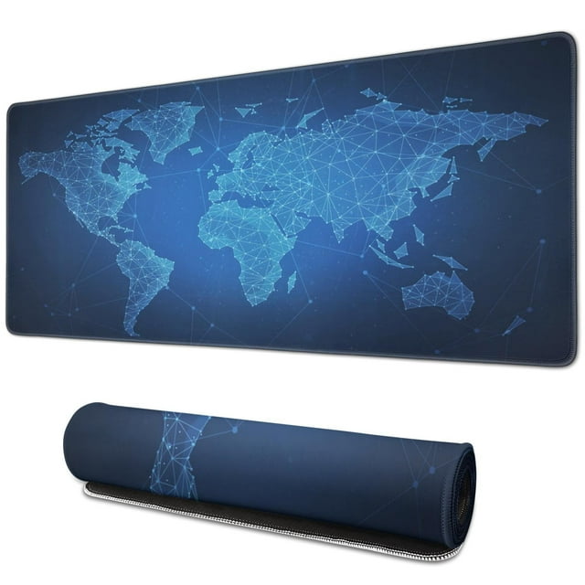 Enhance Your Gaming Experience: XXL World Map Mouse Pad - Non-Slip Base & Durable Stitched Edges (31.5x11.8 Inch)