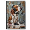 thumbnail image 2 of American English Coonhound Decor Poster Unframe, American English Coonhound Dog Canvas Wall Art, Dog Reading Book Canvas Print Painting Poster Wall Decor Dog Lovers Gifts, 2 of 6