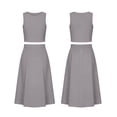 thumbnail image 5 of Bovxnpu Women Skirt Set Casual Office Outfits 2 Piece Sleeveless Crew Neck High Waisted A Line Skirts, 5 of 8