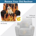 thumbnail image 4 of HELLHERO Non Slip 4 Pack Recliner Chair Covers for Kids, Polyester Spandex Fabric Easy to Install Reclining Chair Covers for Office, Fire Pattern Design, 4 of 8