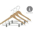 thumbnail image 2 of INTERNATIONAL HANGER Rubber Coated Natural Wood Combo Hanger for Tops and Bottoms, 50 Pack, 2 of 4