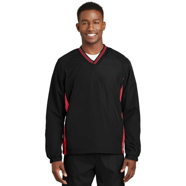 Camisa cortavientos raglán con cuello en V y ribete Sport-Tek®. JST62 deporte-tek JST62