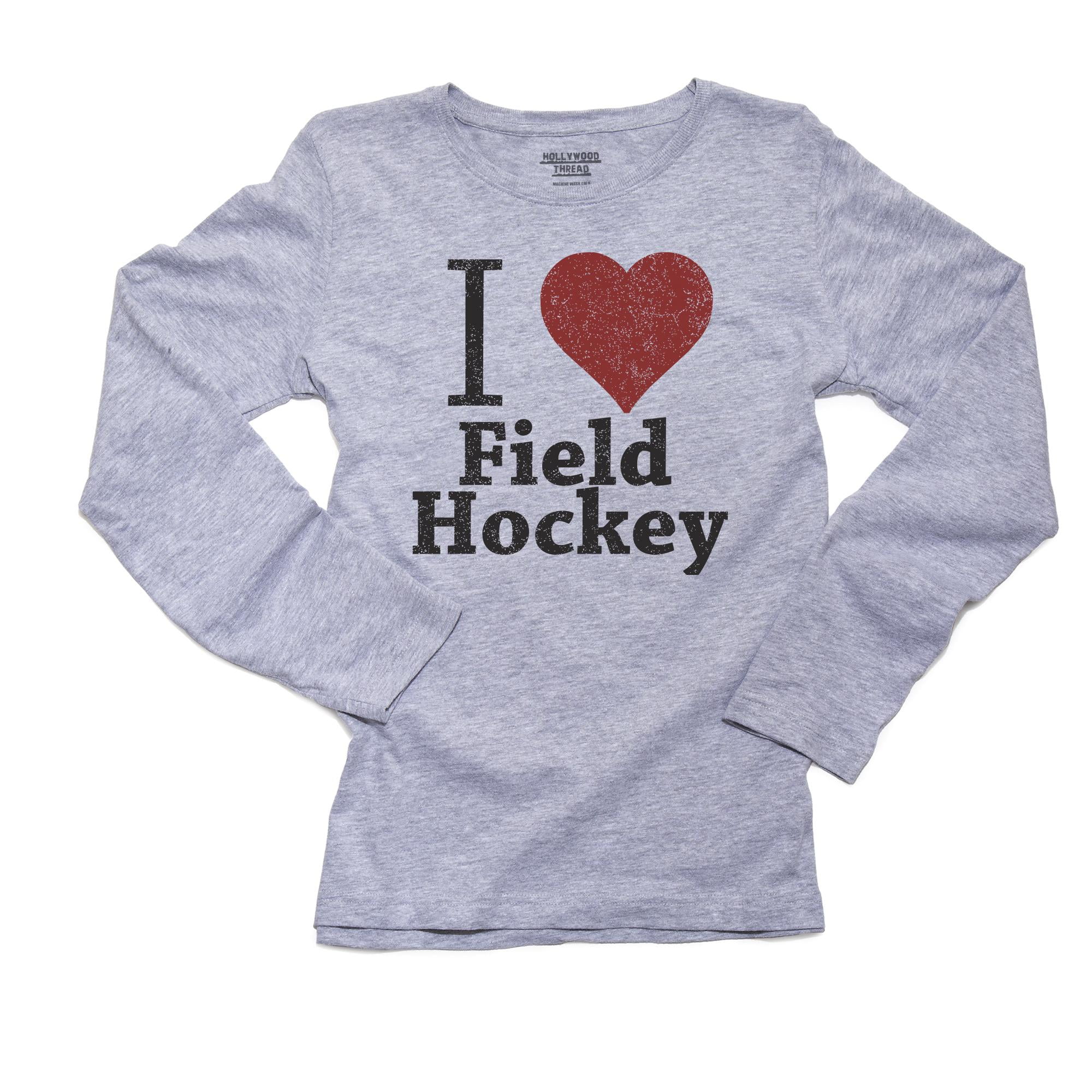 Hollywood Thread I Love Field Hockey With Big Red Heart Classic Graphic Women S Long Sleeve Grey T Shirt Walmart Com Walmart Com<script async src=