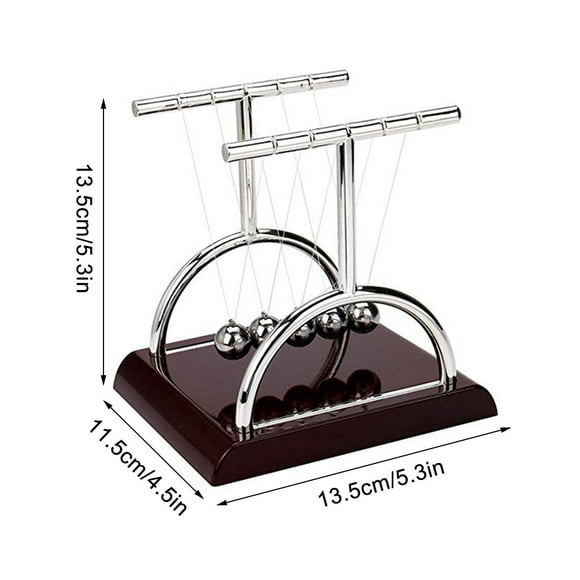 B Newton'S Cradle Steel Balance Balls Physics Science Desk Toy Kinetic Energy Pendulum Swing Educational Office Decor Gift Medium Size 5.31X5.31X4.53 Inches 0.5 Lbs
