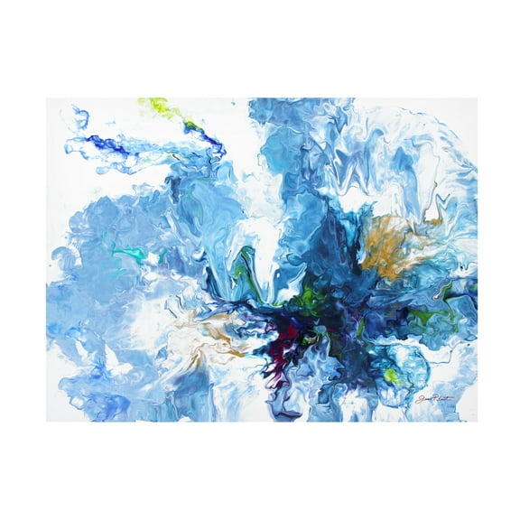 Canvas Wall Art - Jean Plout 'Abstract Pouring G' Wall Art for Living Room, Bedroom, or Office Décor by Trademark Fine Art - 19 x 14 Inches