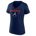 thumbnail image 2 of Women's Navy Atlanta Braves Live For It Team V-Neck T-Shirt, 2 of 3