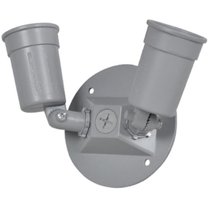 LC23N2X Round Double Lampholder, Gray
