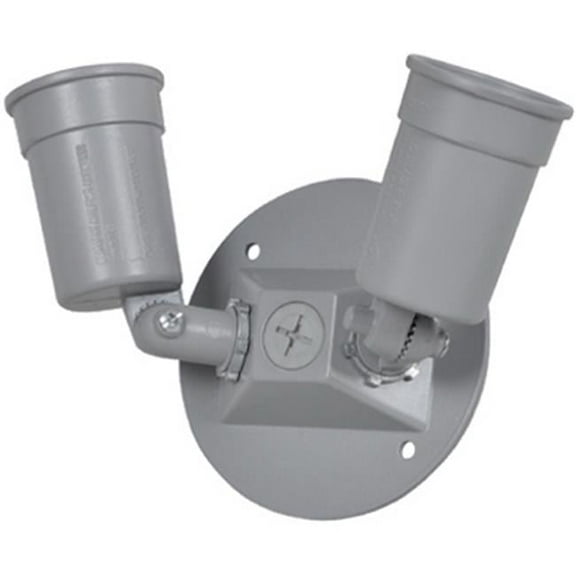 LC23N2X Round Double Lampholder, Gray