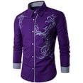 thumbnail image 1 of Blusa y camisa de manga larga con cuello vuelto para hombre, blusa tipo cárdigan con estampado de botones y cuello vuelto, blusa de poliéster para hombre, 1 of 3