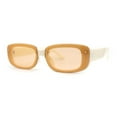 thumbnail image 2 of Womens Mod Rimless Rectangle Plastic Trendy Sunglasses Ivory Peach, 2 of 5
