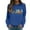 Blue, variant on Wang6 Womens Thanksgiving Sweatshirts White "Gobble"Long Sleeve Crew Neck Pullovers Comfy Fall Loose Fit Solid Tshirts Tops White XL