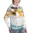 thumbnail image 6 of Daiia Cute Dog In Bathtub Pattern Women's Fashion Hoodies & Sweatshirts with Kangaroo Pocket Hooded Sweatshirt with Eye-catching Drawstrings-Medium, 6 of 7