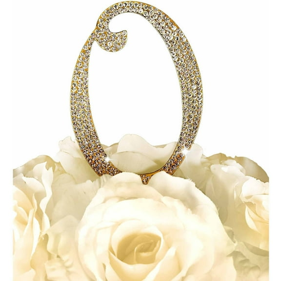 Unik Occasions Sparkling Collection Monogram Cake Topper, Number, Gold