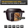 thumbnail image 6 of Bruntmor Heavy Duty Pre-Seasoned 2 in 1 Cast Iron Double Dutch Oven and Domed Skillet Lid - Versatile Healthy Design - Non-Stick - 5-Quart (Pre-Seasoned), 6 of 10
