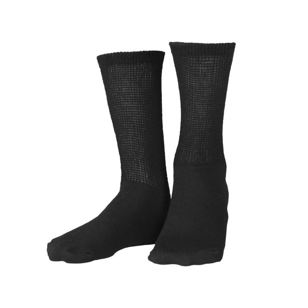 Truform Diabetic Socks, Loose Fit (Pack of 3), Black, Large