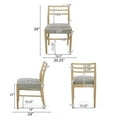 thumbnail image 4 of GDF Studio Felly Farmhouse Fabric Upholstered Wood Dining Chairs, Set of 2, Light Ash and Gray, 4 of 10