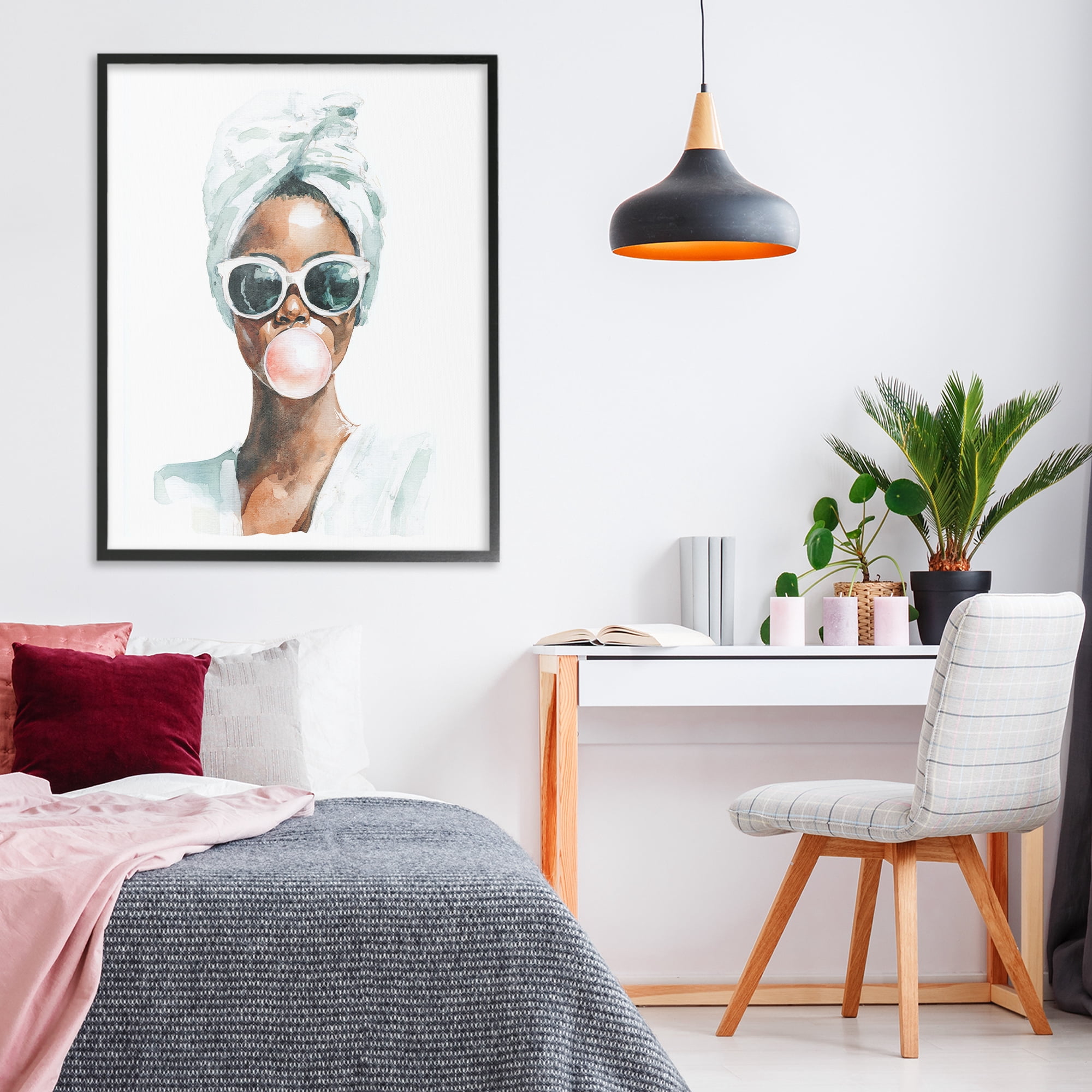 Stupell Industries Bubble Reverie Female Black Framed Giclee Art, design by Svetlana Aleynikova