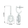 thumbnail image 3 of Rosec Jewels Sunburst J Hoop Drop Earrings, Certified Moissanite Earrings - D-VS1 Grade, 10K White Gold, 3 of 6
