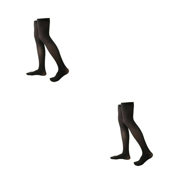 Guardurnaity 1 par de calcetines altos hasta el muslo por encima de la rodilla de 52cm JK elasticidad personalidad antideslizante calcetería cálida medias Negro 2piezas Guardurnaity CBP347121