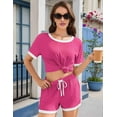 thumbnail image 4 of Colorblock Short-Sleeved Suit Rose Red L, 4 of 6