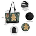 thumbnail image 2 of FORMRS Canvas Laptop Tote Bag for Women with 15.6" Computer Compartments Shoulder Handbag, Brown Christmas Gingerbread, 2 of 7