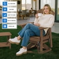 thumbnail image 4 of SERWALL HDPE Swivel Glider Chair Set of 2, Outdoor Swiveling Gliding Chair for Porch, Brown, 4 of 6