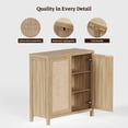 thumbnail image 4 of Surmoby 34.3" Rattan Sideboard Buffet Cabinet Set of 2, Boho Sideboard Storage Cabinet with Doors Farmhouse Kitchen Buffet Credenza, Liquor Cabinet Accent Cabinet,Light Oak, 4 of 6