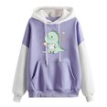 thumbnail image 3 of Women's Hoodies Sweatshirts Dynamic Cute Dinosaur Print Long Sleeve Hoodie for Everyday Comfort Purple S, 3 of 4