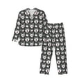 thumbnail image 1 of Fotbe Husky Pijama de Hombre con Estampado de Manga Larga, Conjunto de 2 Piezas, Ropa de Dormir Suave y Cómoda con Bolsillos-Small, 1 of 7