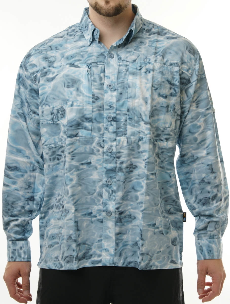 Microfiber Long Sleeve Fishing Shirt UPF 50 BROWN DIGITAL CAMO 