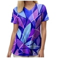 thumbnail image 6 of COMVALUE Scrub Tops Women Short Sleeve Plus Size V Neck Fun Printed Scrubs Top Medical Nursing Uniforms with Pockets (Purple, S), 6 of 9