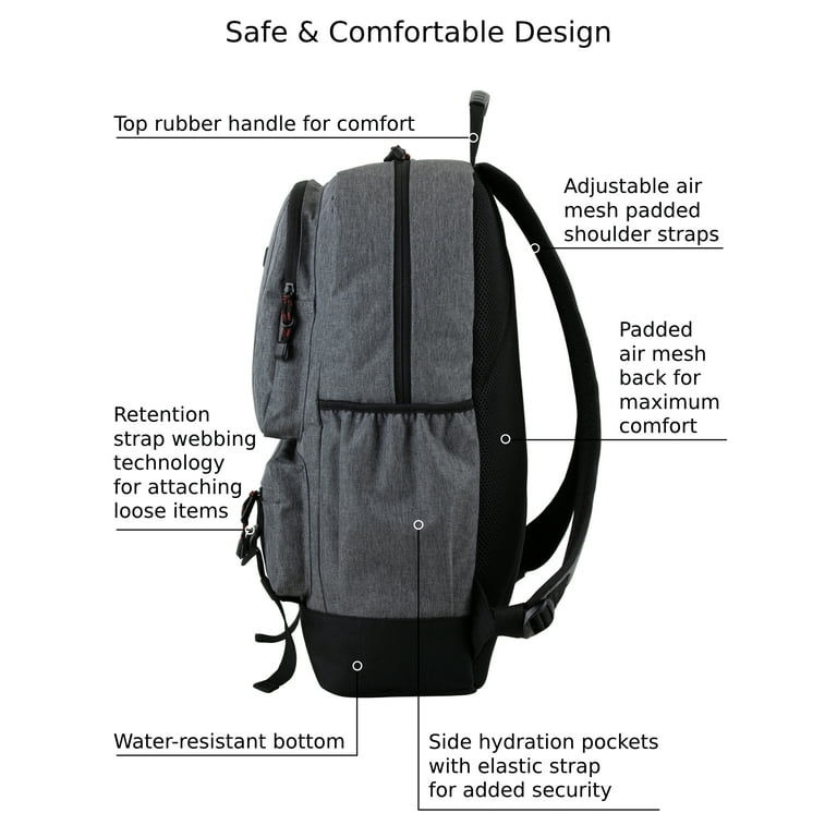 Eastsport Unisex Lexington Laptop Backpack Dark Gray