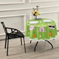thumbnail image 7 of SKYSONIC Cute Easter Bunnies Round Tablecloth 60inch Indoor Wrinkle Free, Green Rabbit Carrot Circular Lace Table Cover Washable for Kitchen Party BBQ Dining Decor, 7 of 7