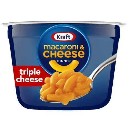 Kraft Triple Cheese Mac N Cheese Macaroni and Cheese Cups Easy Microwavable Dinner, 2.05 oz Cup