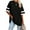 Black, variant on Womens Oversized Tees Loose Half Sleeve Crew Neck Color Block T Shirts