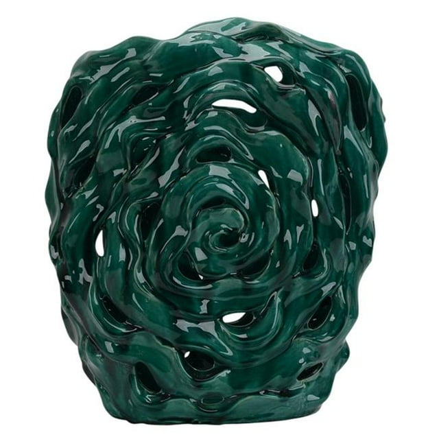 Vivid Refluent Decorative Ceramic Abstract Vase, Green