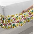 thumbnail image 2 of Fruits Bed Skirt, Doodle of Exotic Sun Harvest Cherries Watermelons, Elastic Bedskirt Dust Ruffle Wrap Around for Bedding Decor, 4 Sizes, Multicolor, by Ambesonne, 2 of 2