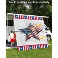 thumbnail image 3 of 4th of July RV Awning Sun Shade Screen 9'X7' American Flag Fireworks Mesh Sunscreen Patriotic Star Stripes Awning Shade Screen with Zipper UV Blocker Completed Kits for RV Motorhome Camper, 3 of 7