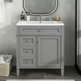 thumbnail image 2 of Harper & Bright Designs 30'' Bathroom Vanity with Sink and 2 Drawers and a Tip-out Drawer, Single Sink Bathroom Vanity Cabinet with Door and Adjustable Shelf, Gray, 2 of 15