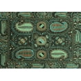 thumbnail image 1 of Ahgly Company Machine Washable Indoor Rectangle Abstract Turquoise Blue Modern Area Rugs, 6' x 9', 1 of 4