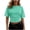 Mint Green, variant on Dvprdro Womens Side Ruched Crew Neck T Shirts Short Sleeve Solid Color Slim Fit Casual Summer Tops