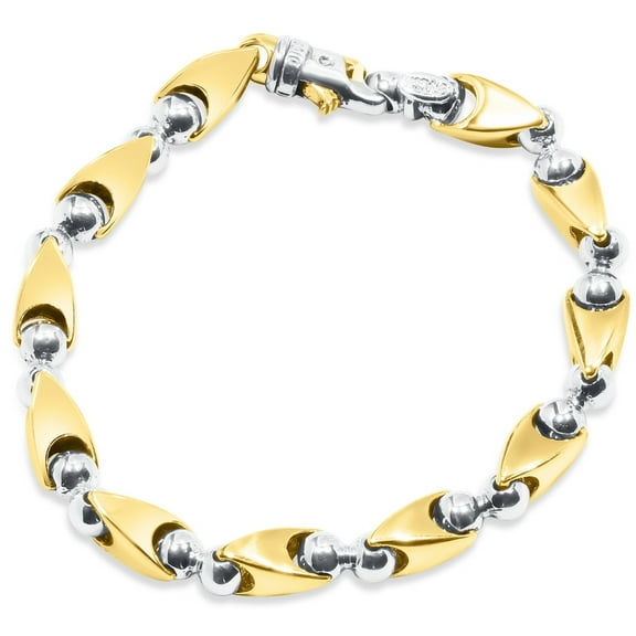 Pompeii Men's Designer Seed Link 14k Gold (47gram) or Platinum (76gram) 7.5mm Bracelet