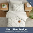thumbnail image 4 of Virtu Twin XL Comforter Set, 5pc Bed in a Bag, Pleated Bedding Comforter Sets with Sheets, Off White, 4 of 10