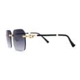 thumbnail image 4 of Mens Luxury Rimless Pimp Baller Rectangle Sunglasses Gold Smoke, 4 of 4