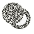 Bar Stool Covers Round black white trendy Leopard AntiSlip Soft