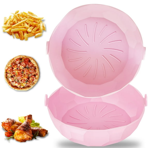 Lieonvis 2-Pack Air Fryer Silicone Pots,7.87inch Reusable Air Fryer Silicone Basket Heat Resistant Easy Cleaning,Air Fryer Silicone Liners,Food Grade Silicone BPA Free