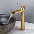 thumbnail image 1 of Grifo de baño alto antiguo, grifo de lavabo en cascada retro, fregadero de latón, grifo de baño monomando con caño alto, grifo mezclador para baño, 1 of 5