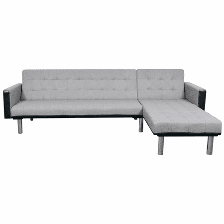 Anself Sofa Bed L Shaped Fabric Black And Gray Walmart Com