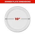 thumbnail image 4 of NYHI 125 Pack Compostable 10 Inch Heavy Duty Paper Disposable Plates Bulk For Adults Kids White Sugarcane Plates Cut Leak Resistant Compostable, 4 of 4