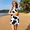 thumbnail image 3 of Fotbe Milk Cow Vestido de Verano sin Mangas para Mujer – Vestido Midi Línea A, Estilo Camiseta Floral, Vestido Playero Casual y Fluido, 3 of 7